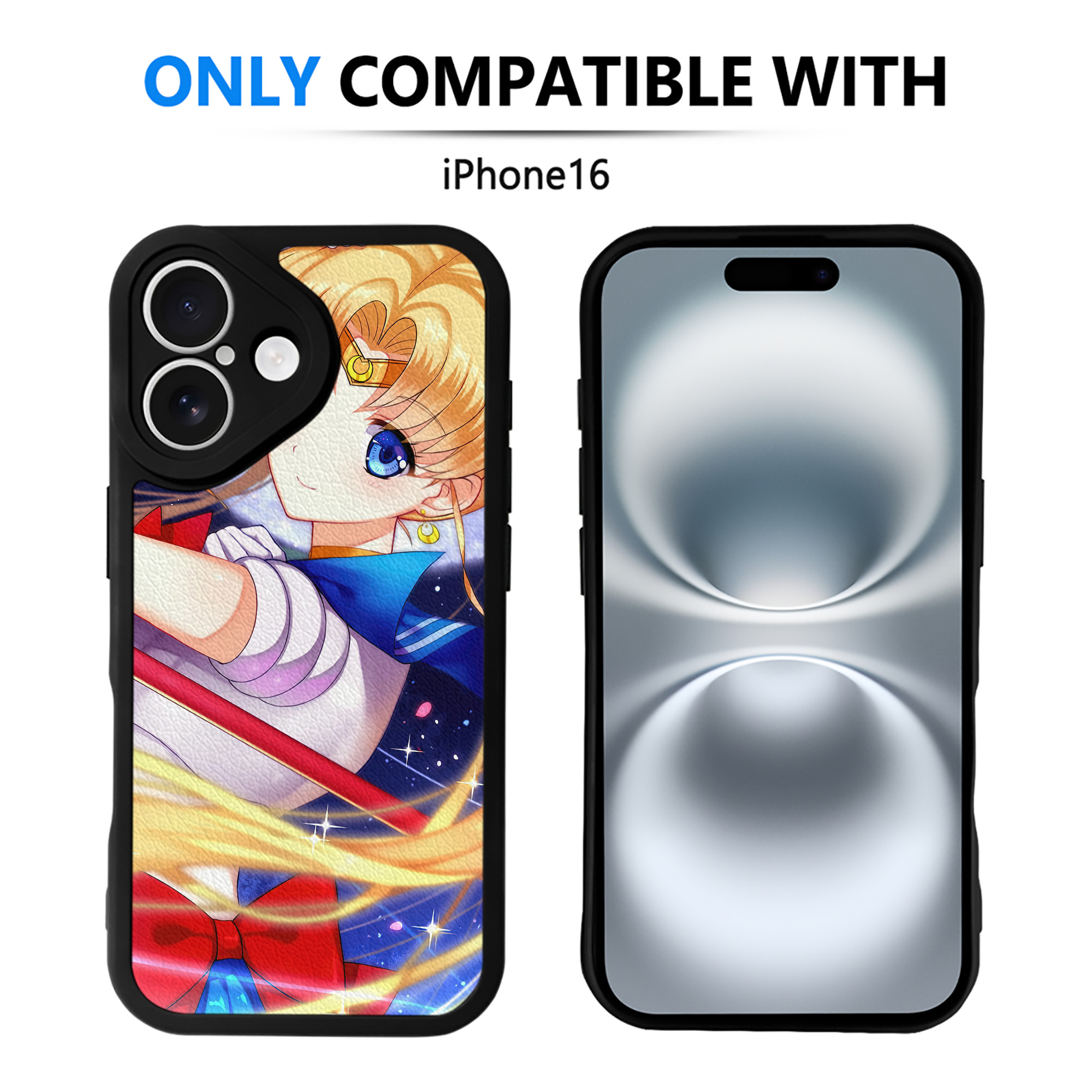 （画像用） 美少女戦士セーラームーン Sailor Moon 【iPhone 16シリーズ対応】シリコンスマホケース（レザー調） 材質：シリコン